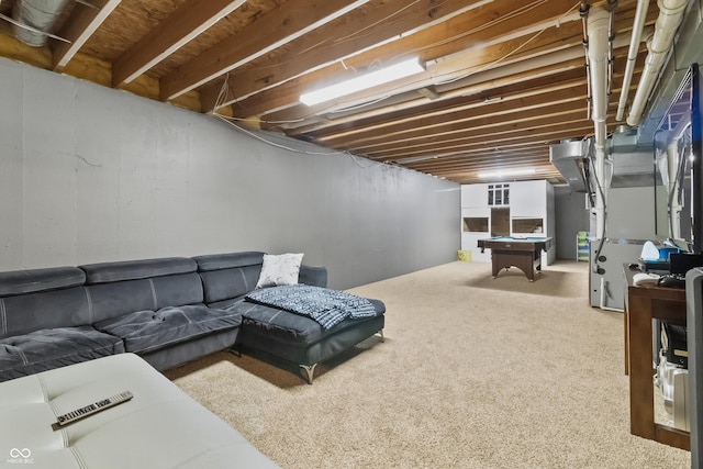 2326 Gradison Cir, Indianapolis, IN 46214 - finished below grade area with billiards and carpet flooring