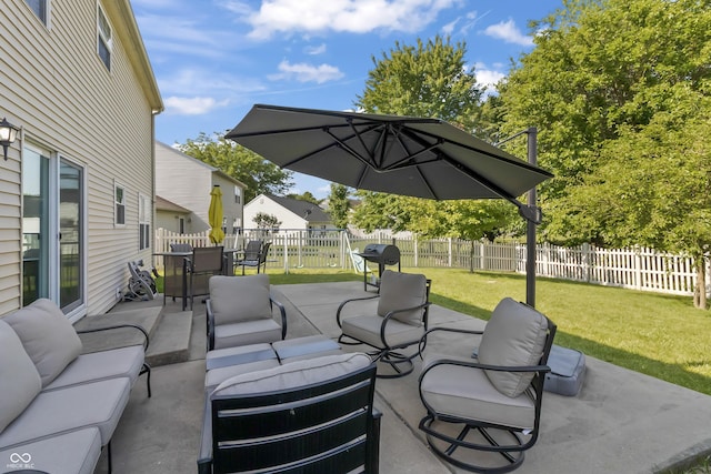 2326 Gradison Cir, Indianapolis, IN 46214 - view of patio / terrace featuring an outdoor hangout area and outdoor dining area