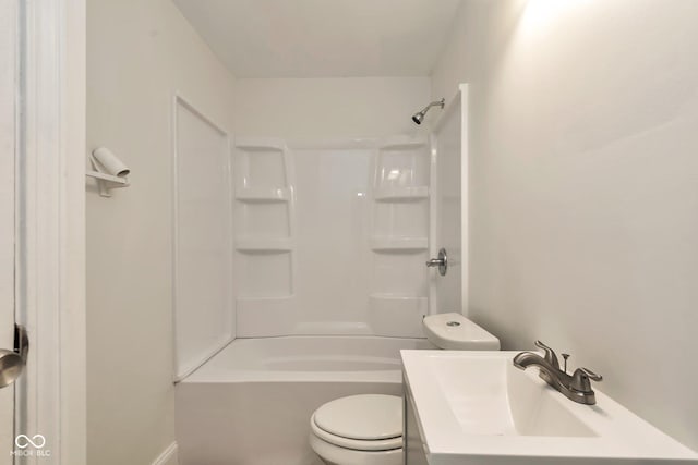 3242 Welch Dr, Indianapolis, IN 46224 - full bathroom featuring toilet, vanity, and shower / washtub combination