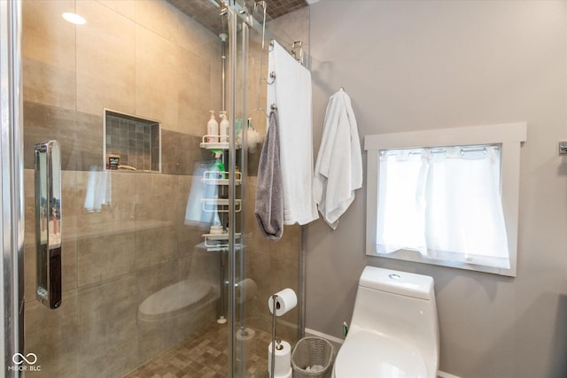 831 Weghorst St, Indianapolis, IN 46203 - full bath featuring toilet, a shower stall, and baseboards