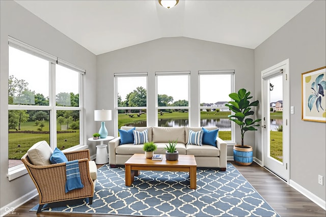 6762 Brentwood Ct, Brownsburg, IN 46112 - sunroom / solarium with lofted ceiling and a water view