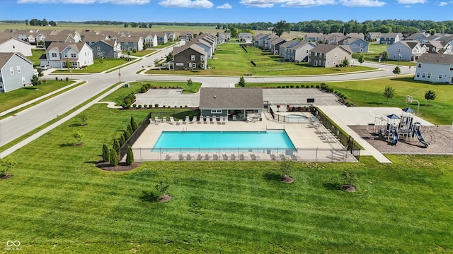 6762 Brentwood Ct, Brownsburg, IN 46112 - aerial view of residential area featuring a pool area