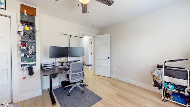 615 Orange St, Indianapolis, IN 46203 - office featuring ceiling fan, light wood-type flooring, and baseboards