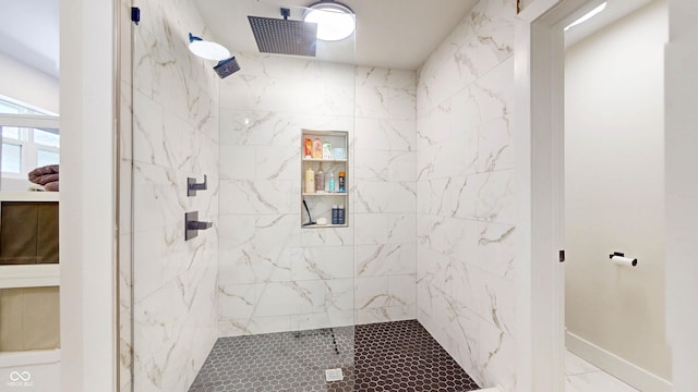 615 Orange St, Indianapolis, IN 46203 - full bathroom with a marble finish shower