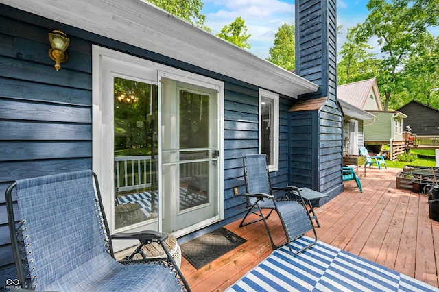 6933 Grey Wolf Dr, Hamblen Township, IN 46164 - view of wooden deck