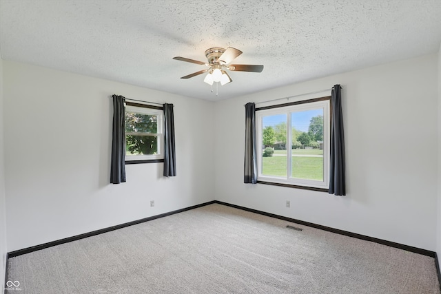 8510 N Carroll Rd, Indianapolis, IN 46236 - spare room featuring healthy amount of natural light, carpet, a ceiling fan, and a textured ceiling