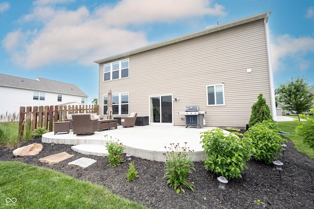 14514 Glapthorn Rd, Fishers, IN 46037 - back of property featuring an outdoor living space and a patio