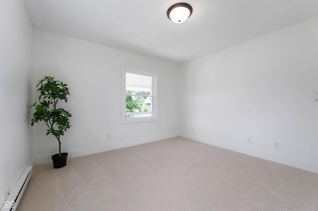 2602 State St, New Castle, IN 47362 - unfurnished room with baseboard heating, light colored carpet, and baseboards
