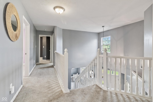 8663 N Commonview Dr, Mccordsville, IN 46055 - hall with an upstairs landing, carpet, and baseboards