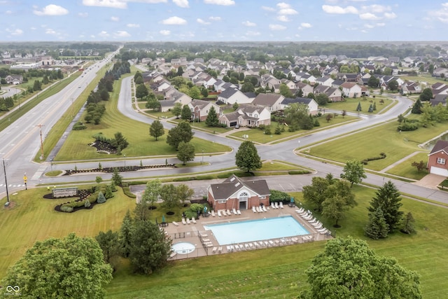 8663 N Commonview Dr, Mccordsville, IN 46055 - aerial view of residential area featuring a pool