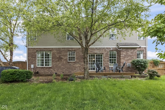 8663 N Commonview Dr, Mccordsville, IN 46055 - back of house with a deck and brick siding