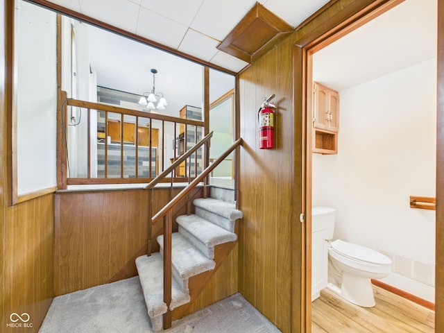 4733 E 100 S, Anderson, IN 46017 - stairway with a chandelier and wood finished floors