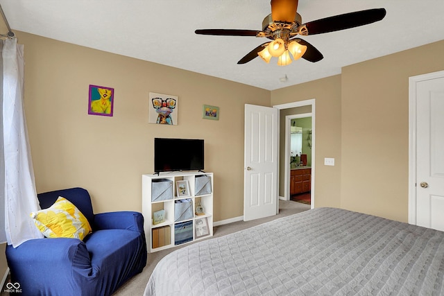 8030 Parcrest Ct, Indianapolis, IN 46259 - carpeted bedroom featuring baseboards and a ceiling fan