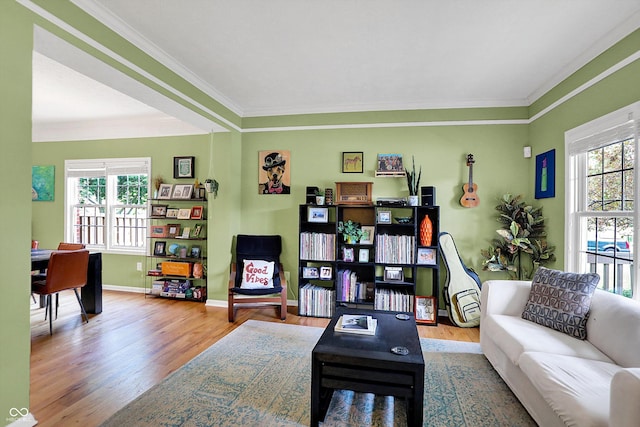 8030 Parcrest Ct, Indianapolis, IN 46259 - living room with wood finished floors and crown molding