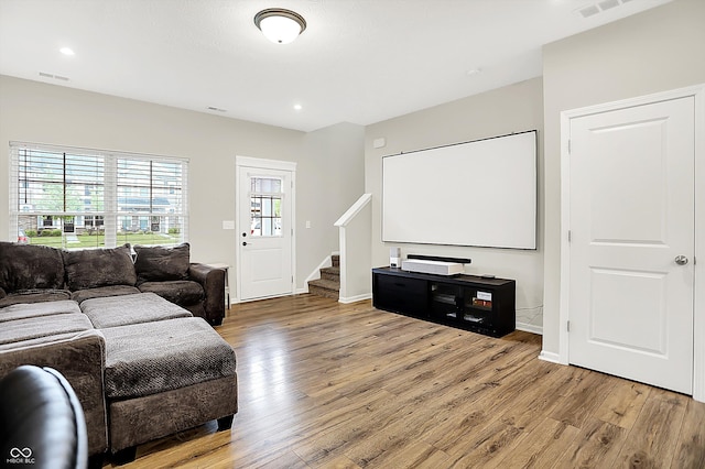 3428 Thomas Jefferson St, Westfield, IN 46074 - home theater featuring wood finished floors, recessed lighting, and baseboards
