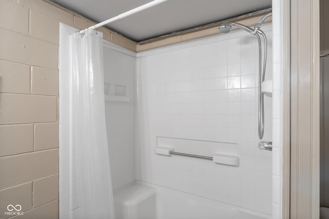 2233 Washington St, Columbus, IN 47201 - bathroom with a shower with curtain