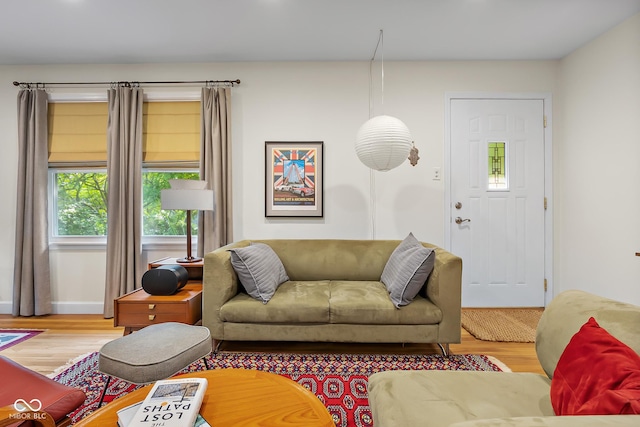 2233 Washington St, Columbus, IN 47201 - living room featuring wood finished floors and baseboards