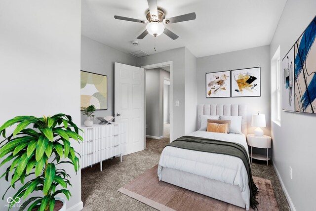 110 E Mcdonald St, Brazil, IN 47834 - bedroom with carpet floors, baseboards, and a ceiling fan