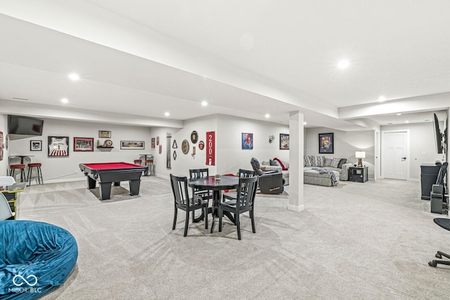 1107 Mccray Ln, Westfield, IN 46074 - game room with carpet, recessed lighting, and billiards