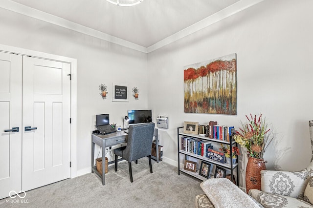 1107 Mccray Ln, Westfield, IN 46074 - carpeted office space with baseboards and ornamental molding