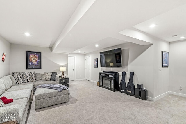 1107 Mccray Ln, Westfield, IN 46074 - living room featuring carpet floors, recessed lighting, and baseboards