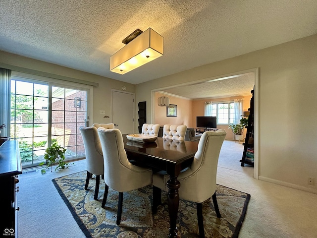 5491 Vin Rose Ln, Lawrence, IN 46226 - carpeted dining area featuring a textured ceiling and baseboards