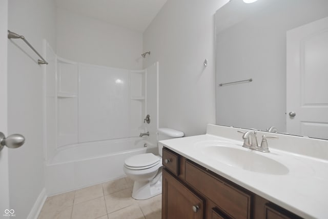 15201 Slateford Rd, Noblesville, IN 46062 - bathroom with vanity, bathing tub / shower combination, toilet, and tile patterned flooring