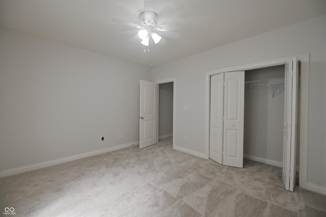 15201 Slateford Rd, Noblesville, IN 46062 - unfurnished bedroom with light carpet, a closet, baseboards, and ceiling fan