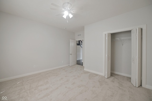 15201 Slateford Rd, Noblesville, IN 46062 - unfurnished bedroom featuring carpet flooring, a closet, ceiling fan, and baseboards