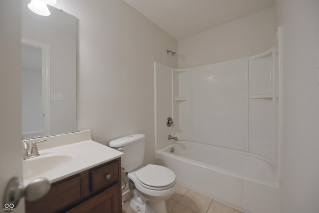 15201 Slateford Rd, Noblesville, IN 46062 - bathroom with tile patterned floors, vanity, bathtub / shower combination, and toilet