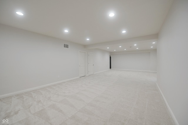 15201 Slateford Rd, Noblesville, IN 46062 - finished basement with recessed lighting, light colored carpet, and baseboards