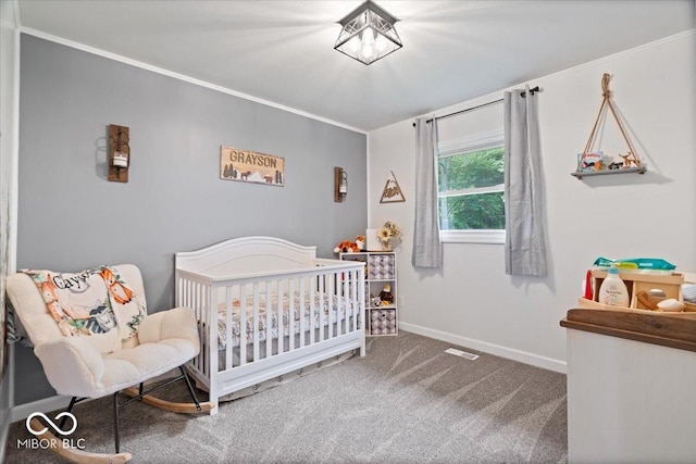 3459 E 650 N, Windfall, IN 46076 - carpeted bedroom featuring a crib and crown molding