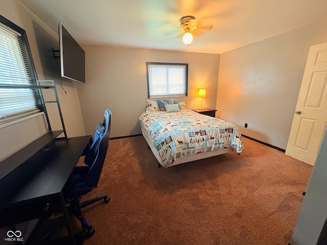 8990 N 850 W, Fairland, IN 46126 - carpeted bedroom with a ceiling fan and baseboards