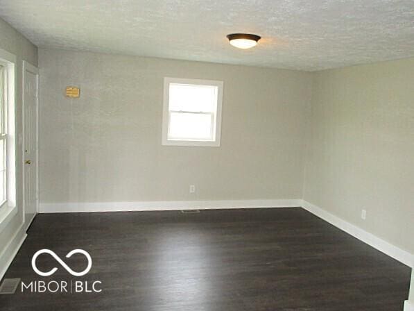 620 S 2nd St, Noblesville, IN 46060 - spare room featuring dark wood finished floors, baseboards, and a textured ceiling