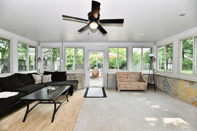 7242 Highburry Dr, Indianapolis, IN 46256 - sunroom / solarium with healthy amount of natural light and crown molding