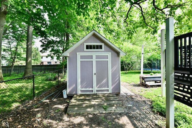 7242 Highburry Dr, Indianapolis, IN 46256 - view of shed featuring a trampoline