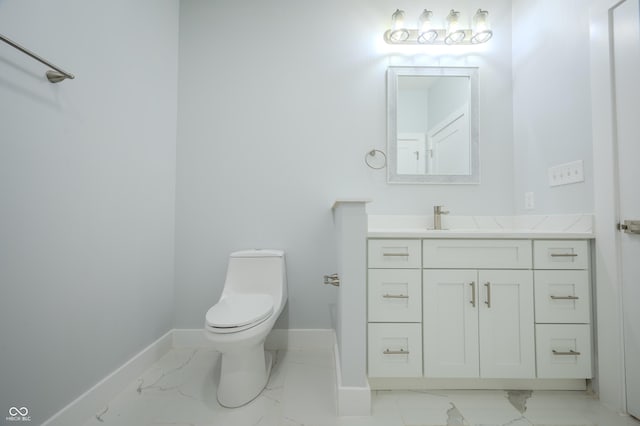 2159 W 58th St NW, Indianapolis, IN 46228 - bathroom with marble finish flooring and vanity