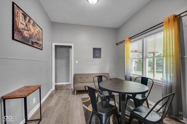 1141 N Shadeland Ave, Indianapolis, IN 46219 - dining space featuring light wood-style flooring and baseboards