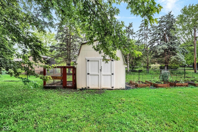 7504 Troon Ct, Indianapolis, IN 46237 - view of shed featuring a vegetable garden