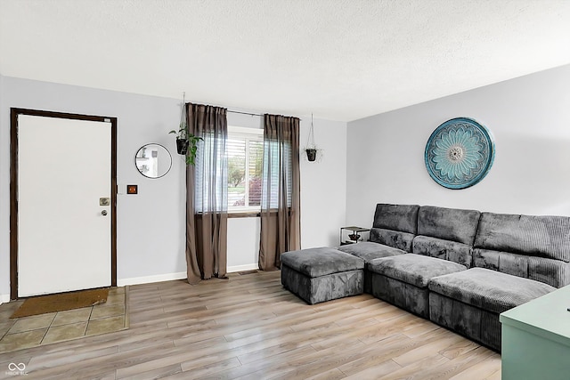 7504 Troon Ct, Indianapolis, IN 46237 - living area with light wood finished floors, a textured ceiling, and baseboards