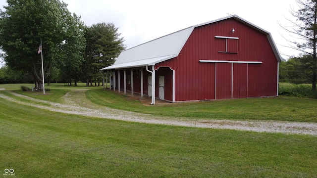 2858 N Stout Rd, Liberty, IN 47353 - view of barn with driveway and a lawn