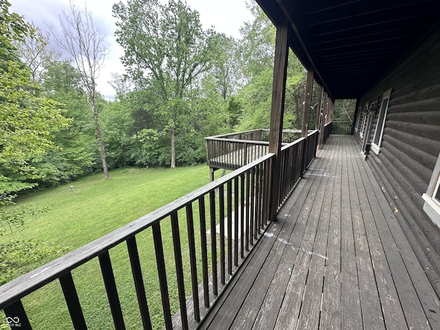 2858 N Stout Rd, Liberty, IN 47353 - wooden terrace with a lawn