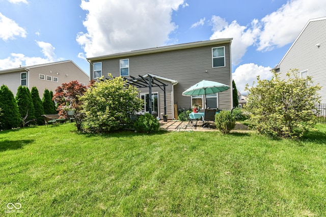 1217 Old Vines Trl, Greenwood, IN 46143 - rear view of house with a patio area, a yard, and a pergola