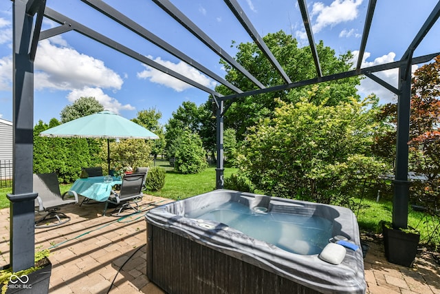 1217 Old Vines Trl, Greenwood, IN 46143 - view of patio featuring a hot tub and a grill