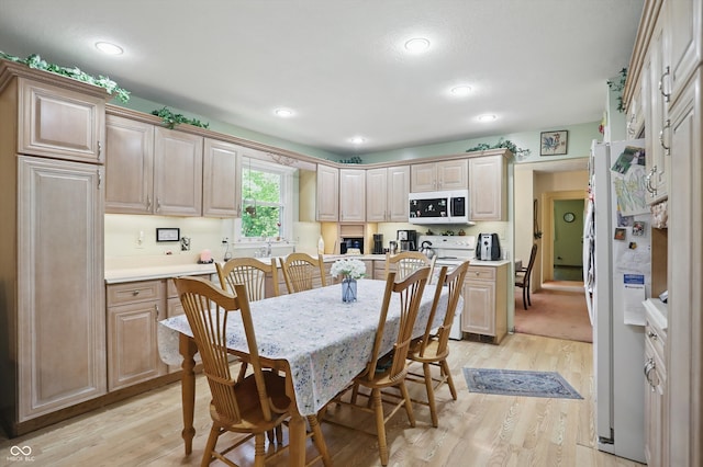 1914 S Avon Ave, Avon, IN 46123 - kitchen featuring white microwave, light wood finished floors, light countertops, and recessed lighting