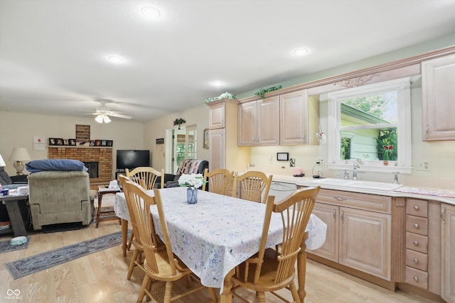 1914 S Avon Ave, Avon, IN 46123 - dining space with ceiling fan, plenty of natural light, light wood-type flooring, and recessed lighting