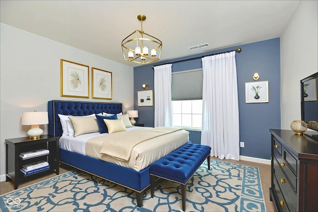 6883 Honeysuckle Way, Pendleton, IN 46064 - bedroom with a chandelier and baseboards