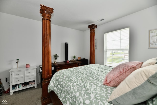 6883 Honeysuckle Way, Pendleton, IN 46064 - carpeted bedroom with ornate columns