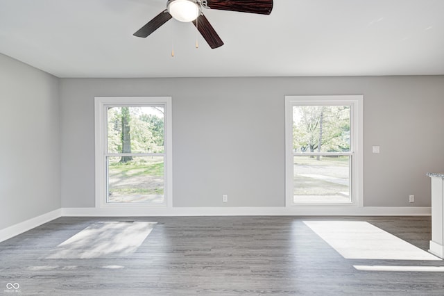 496 N County Road 325 W, Danville, IN 46122 - empty room featuring plenty of natural light, wood finished floors, and a ceiling fan