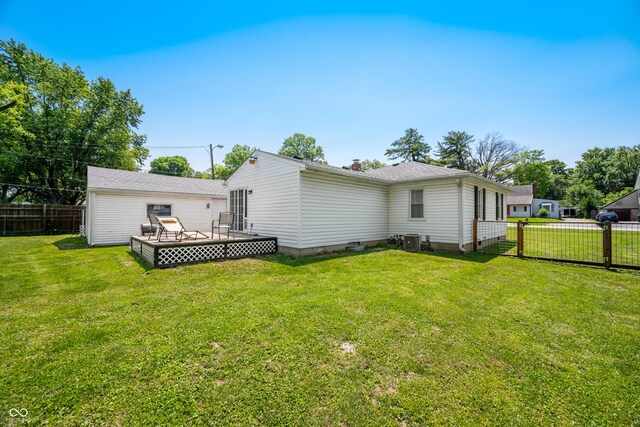 120 Hoss Rd, Indianapolis, IN 46217 - rear view of house with a deck and central air condition unit